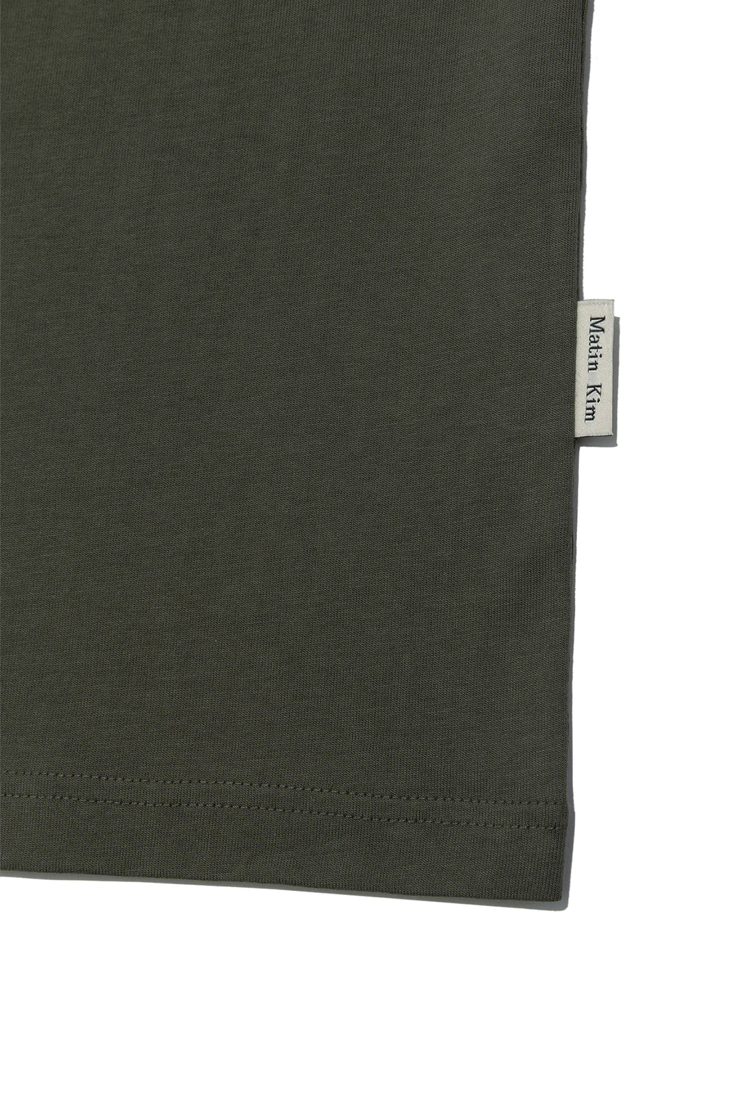 Matin Kim Embroidery Small Logo Oversize Top — Khaki