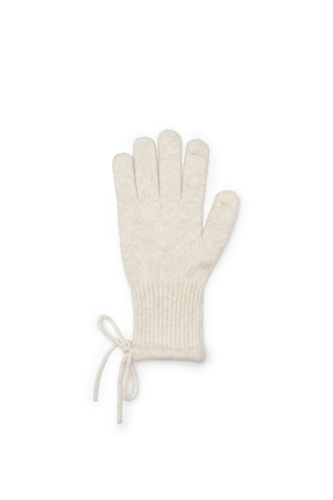 Matin Kim Ribbon Finger Hole Gloves — Ivory