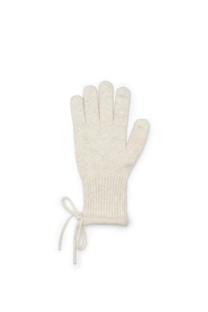 Matin Kim Ribbon Finger Hole Gloves — Ivory