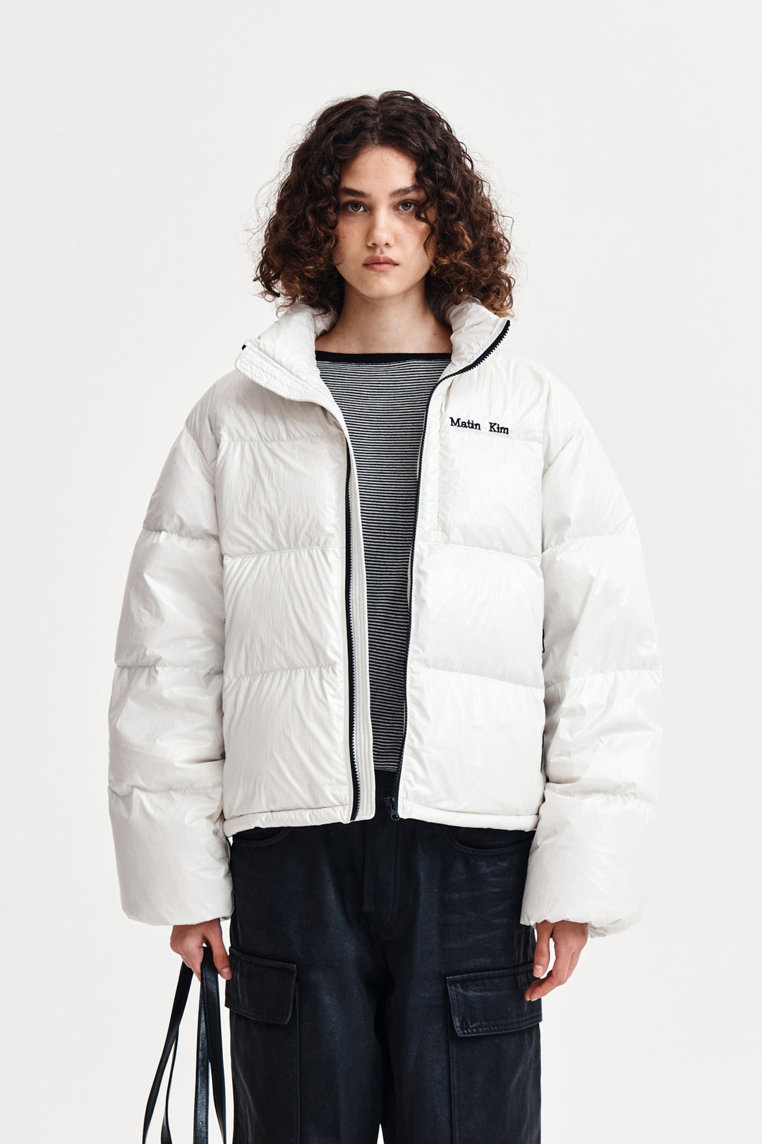 Matin Kim Small Logo Volume Down Jumper — Ivory