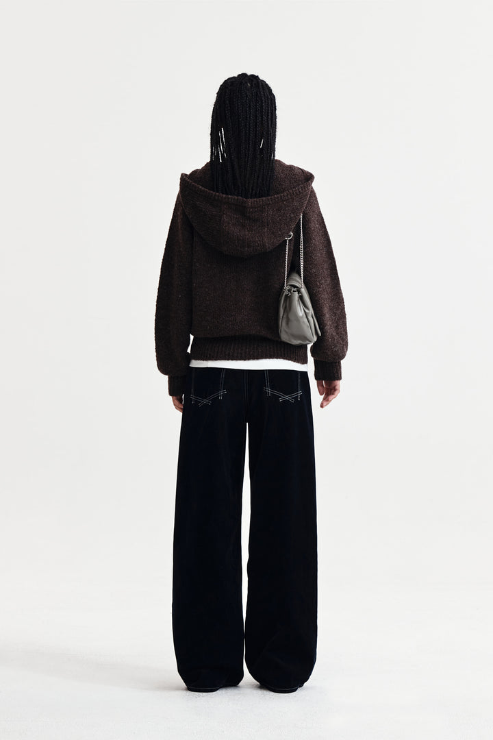 Matin Kim Muffler Point Hoody Pullover — Brown