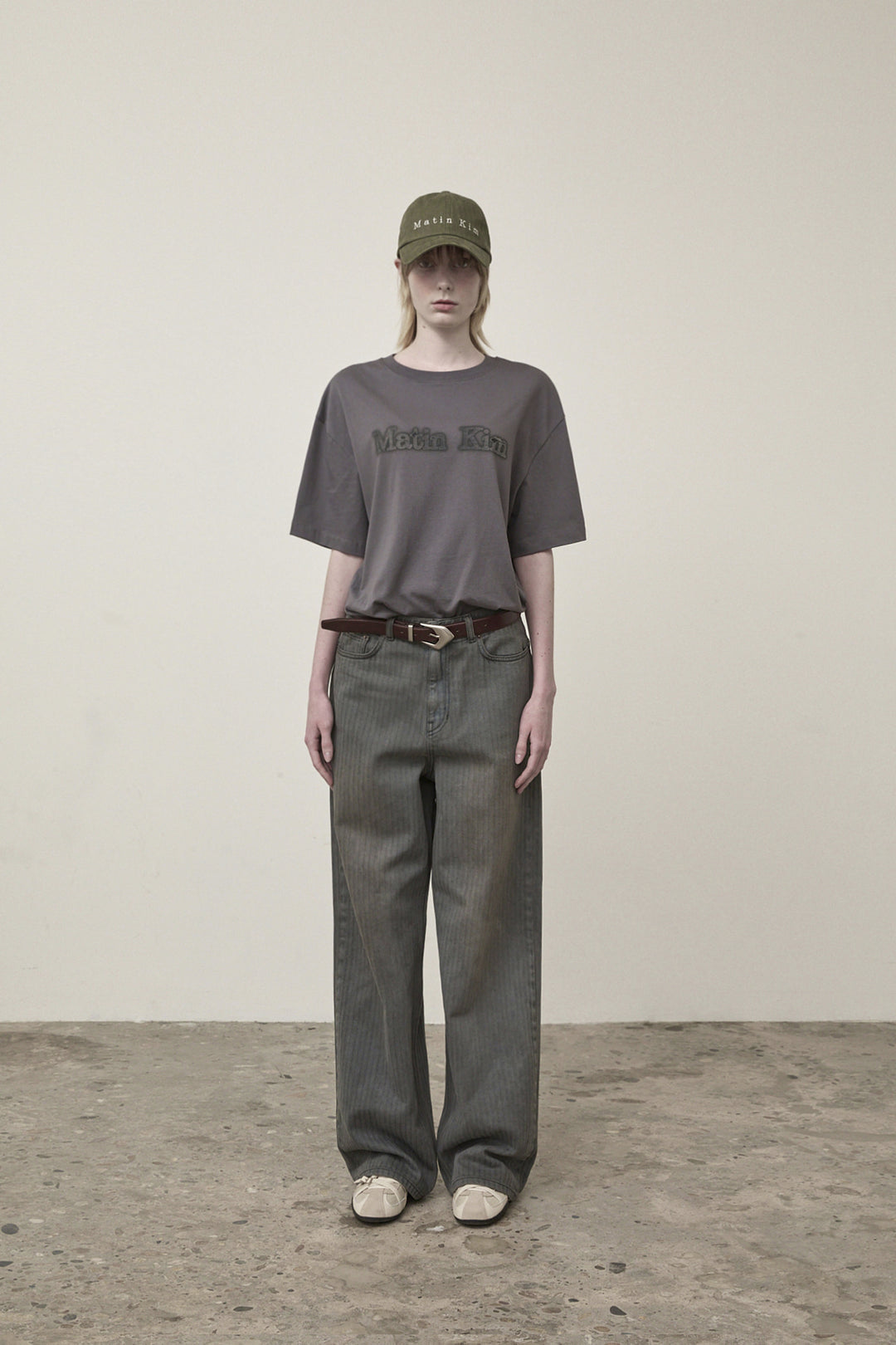 Matin Kim Vintage Logo Graphic Top — Charcoal