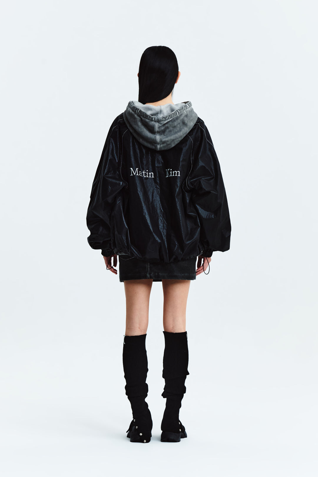 Matin Kim Logo Coating Jumper — Black