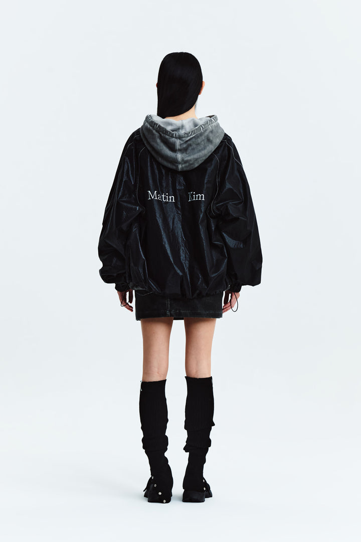 Matin Kim Logo Coating Jumper — Black