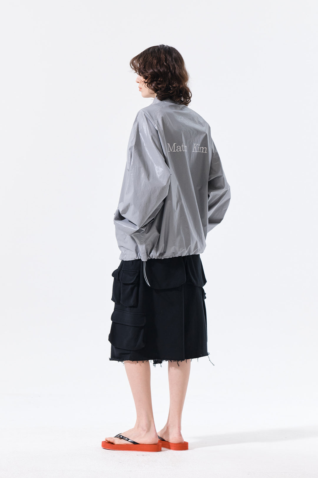 Matin Kim Logo Coating Jumper Dark — Gray