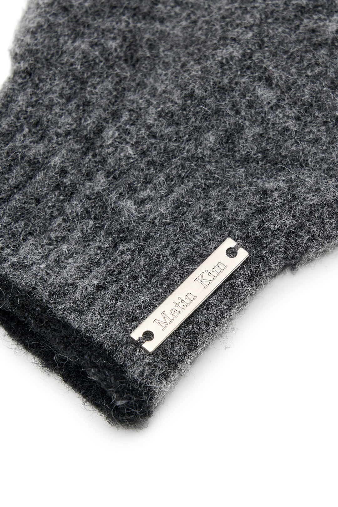 Matin Kim Boucle Knit Gloves — Charcoal