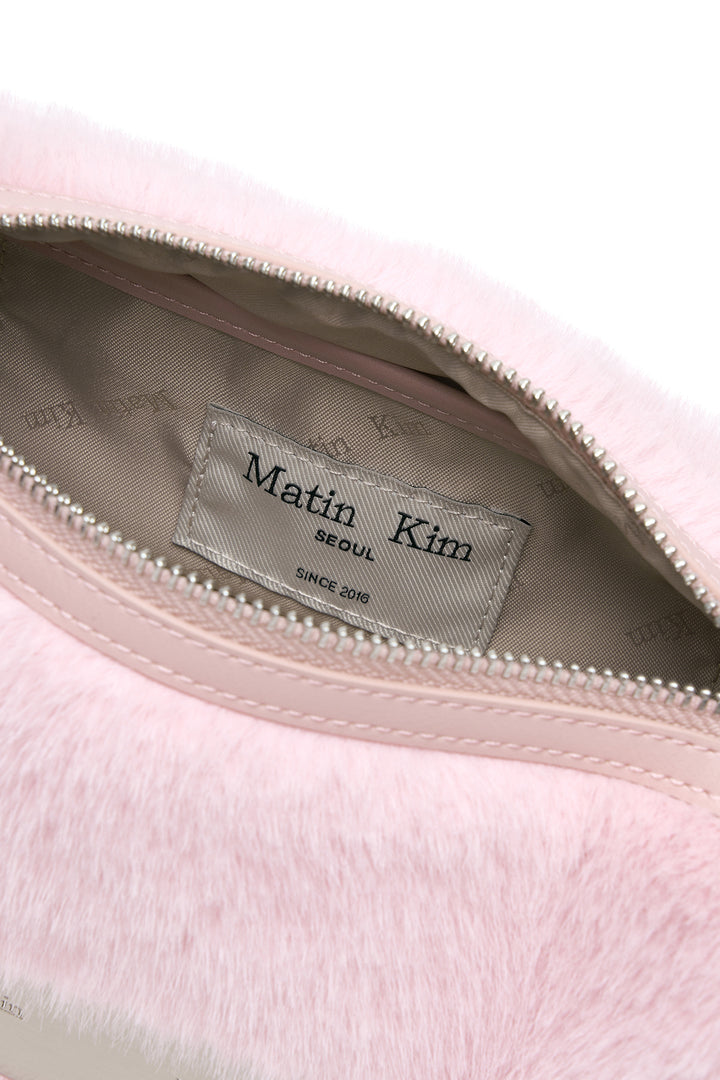 Matin Kim Soft Fur Mini Shoulder Bag — Pink
