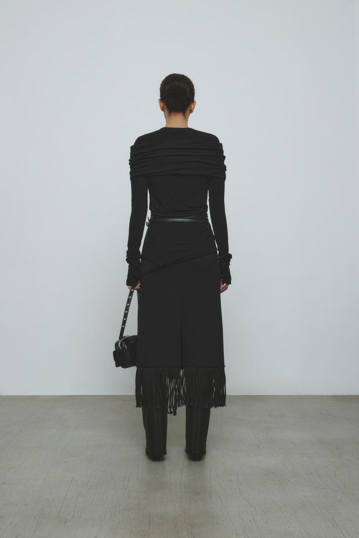 KIMMATIN Off-Shoulder Detail Top — Black