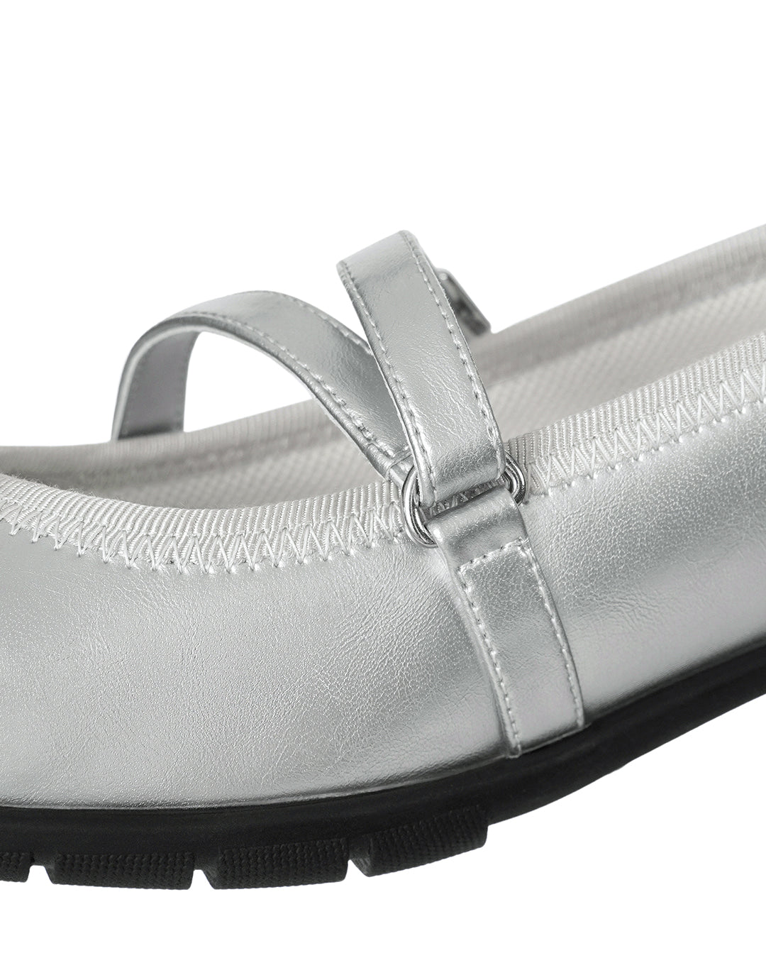 Stand Oil Strap Ballet Mary Jane — Silver