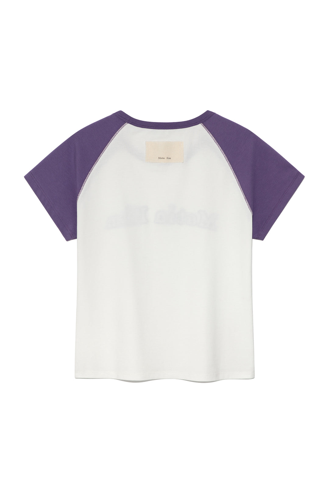 Matin Kim Flower Stitch Raglan Logo Top — Purple
