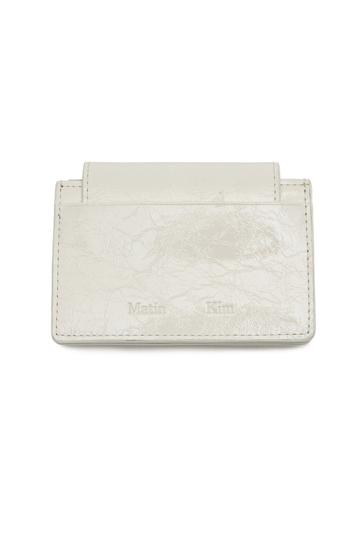 Matin Kim Glazed Accordion Wallet — White