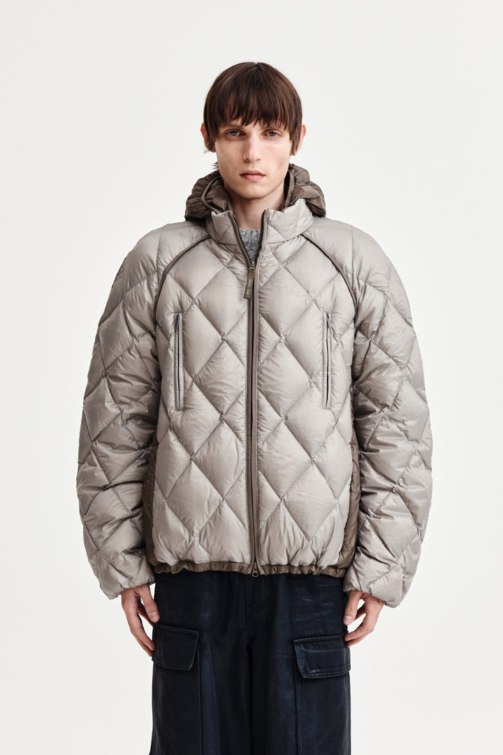 Matin Kim Quilting Hoody Lightweight Jumper — Beige