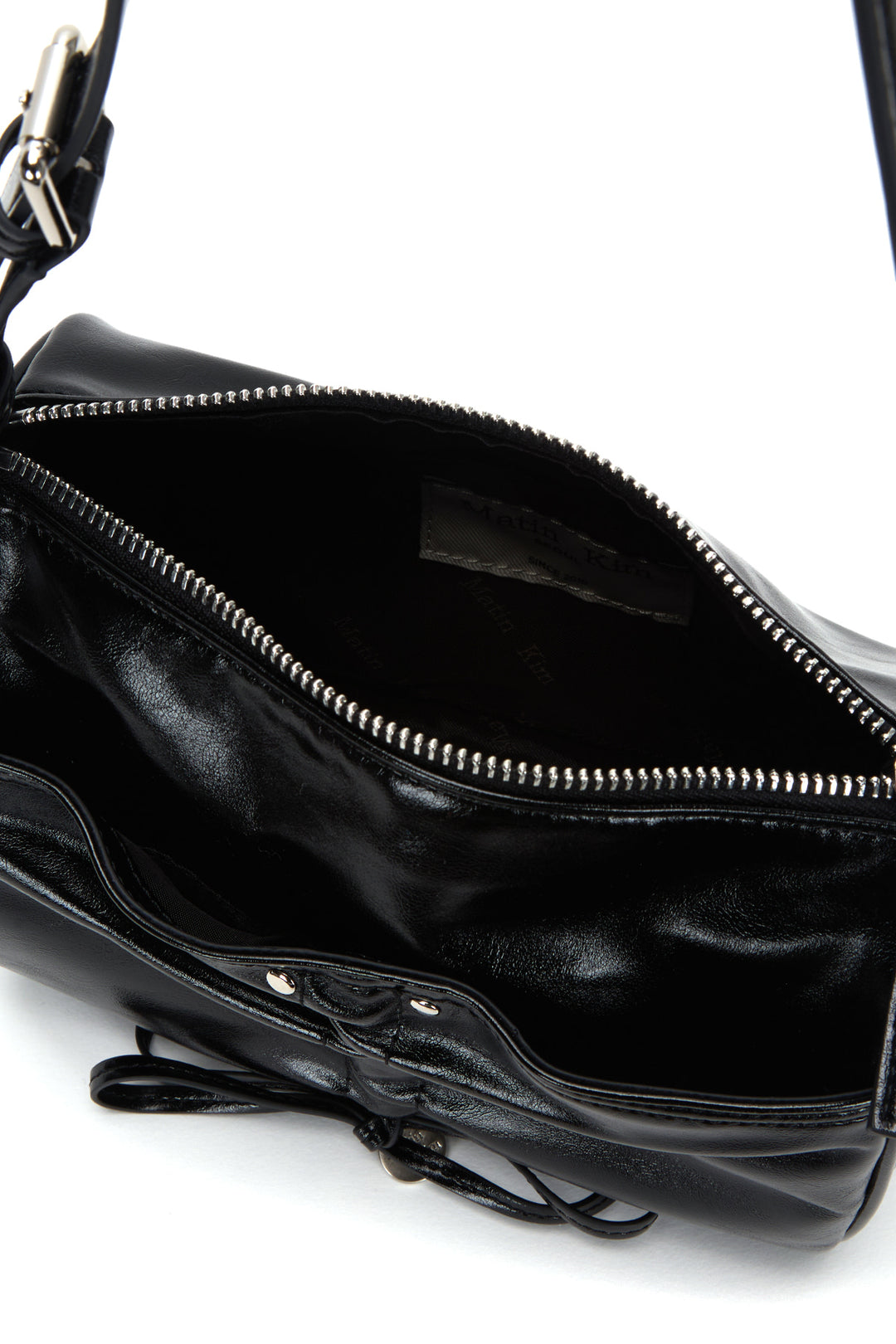 Matin Kim Front Shirring Ribbon Mini Bag — Black