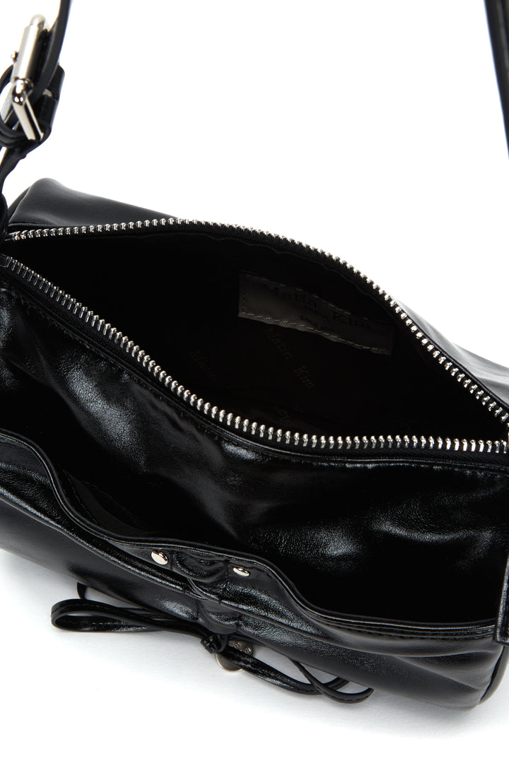 Matin Kim Front Shirring Ribbon Mini Bag — Black