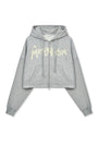 Matin Kim Graffiti Logo Crop Hoodie — Gray