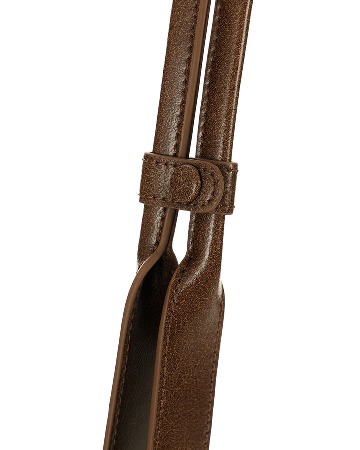 Stand Oil Boat Bag — Glossy Shoulder Crossbody — Brown