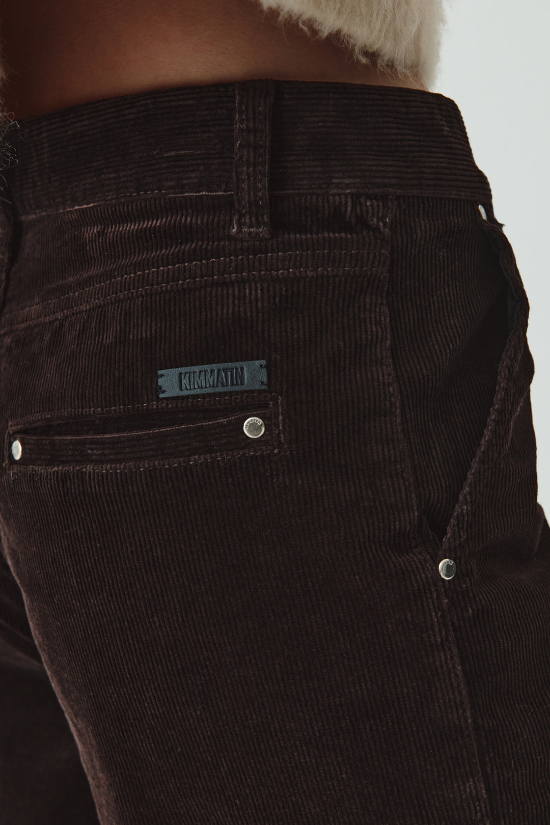 KIMMATIN Slim Boots Cut Corduroy Pants — Brown