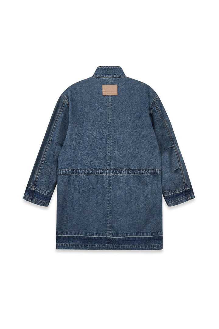 Matin Kim Pocket Point Midi Denim Jumper — Blue