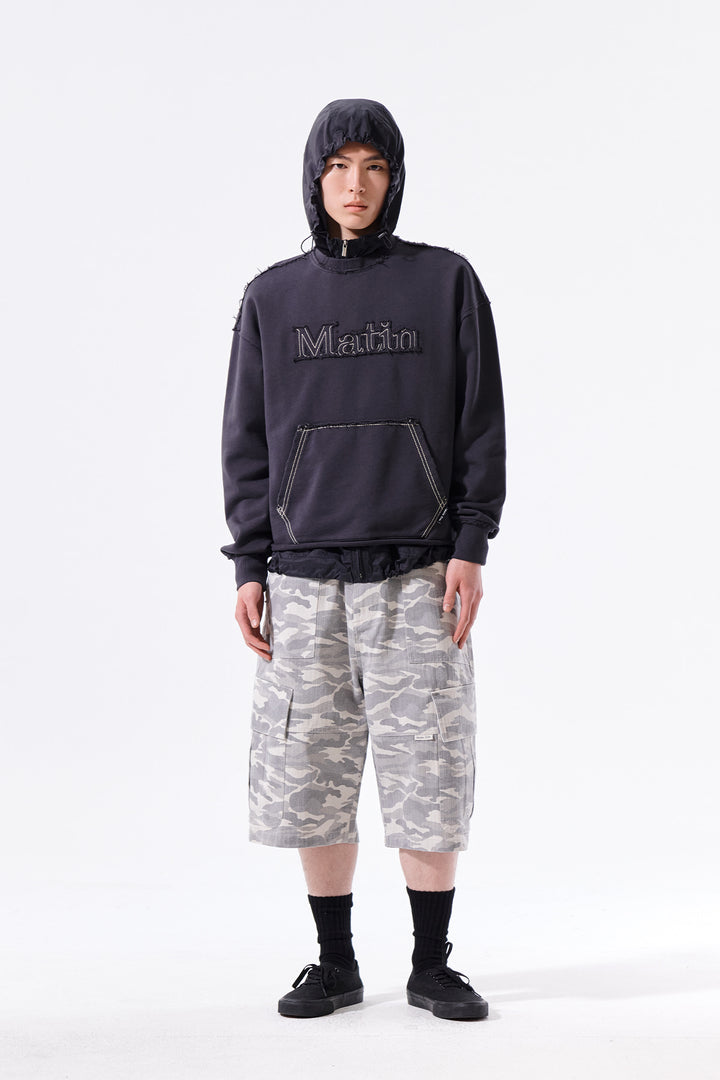 Matin Kim Raw Cut Applique Sweatshirt — Charcoal
