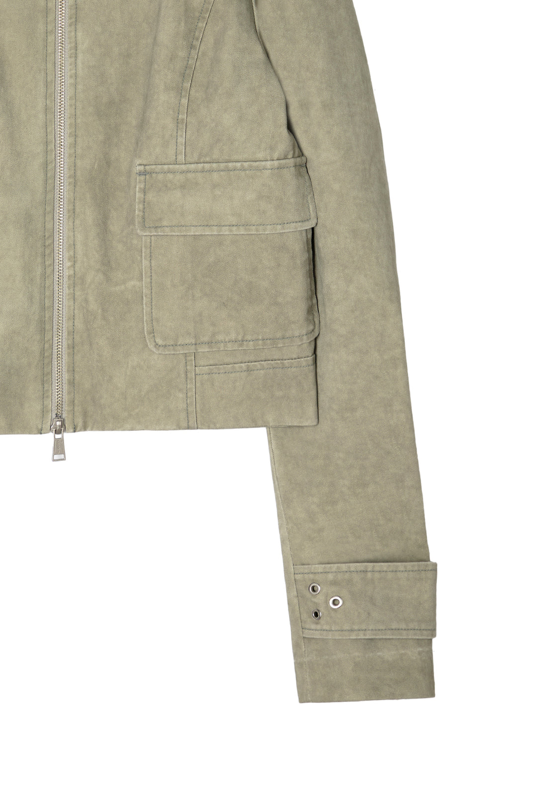 Matin Kim Washed Slim Biker Jumper Light — Khaki