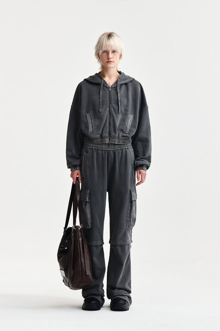 Matin Kim Pigment Dyed Cargo Pants — Charcoal