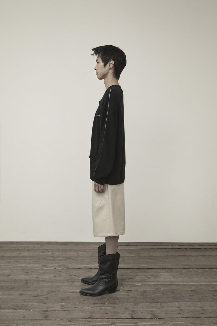 Matin Kim Cashmere Blended Round Knit Cardigan — Black