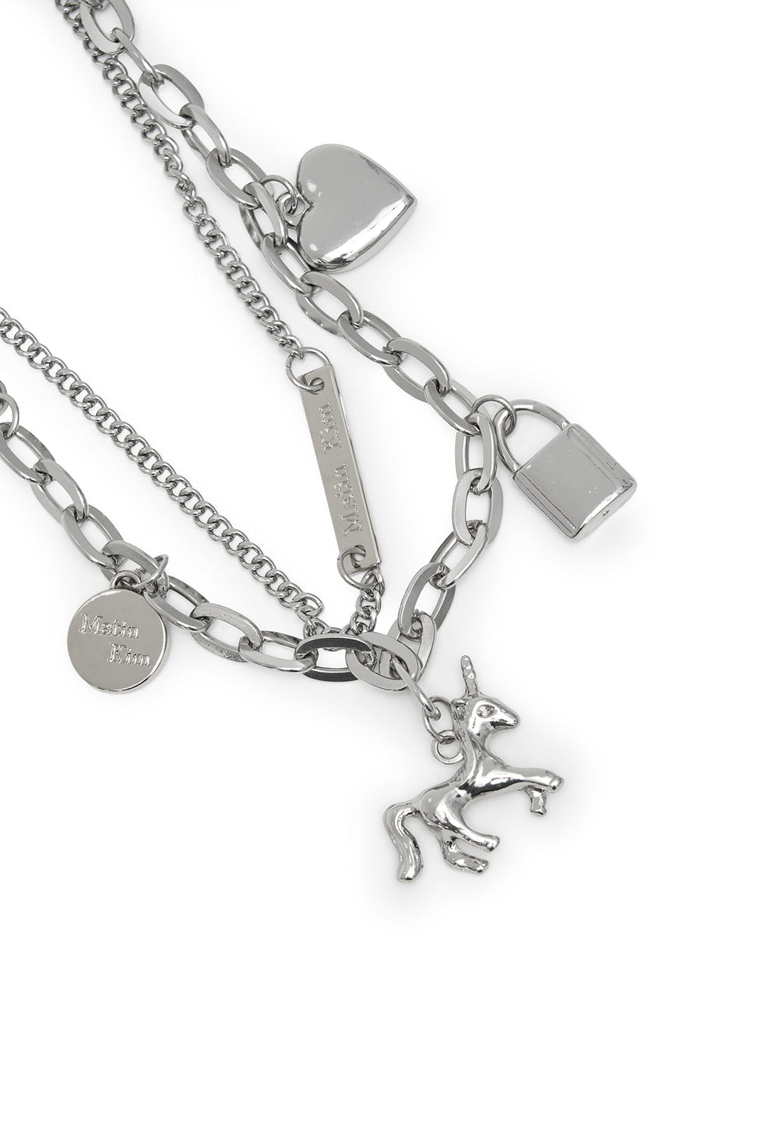 Matin Kim Double Metal Chain Strap — Silver