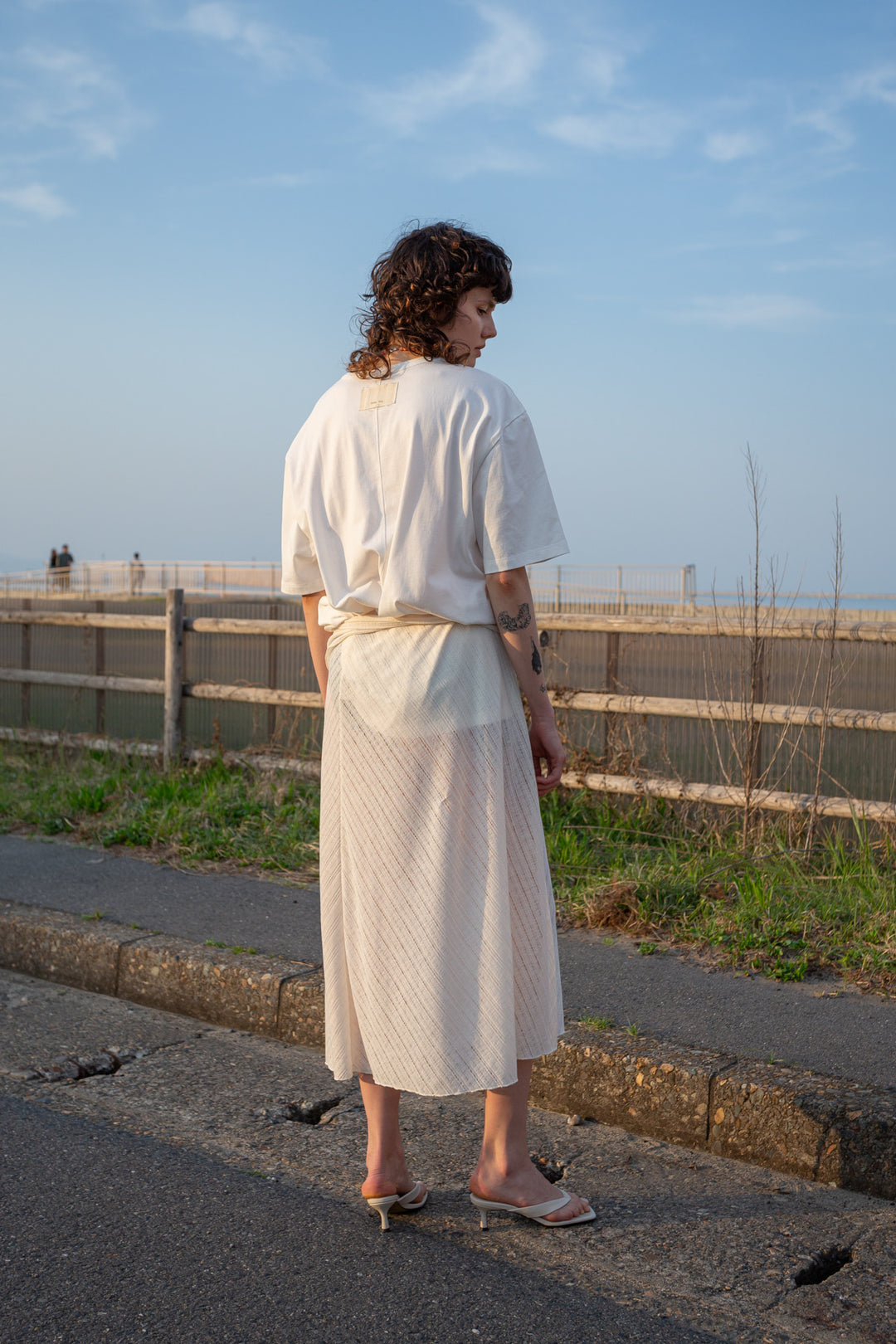 Matin Kim Foldover Layered Maxi Wrap Skirt — Ivory