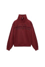 Matin Kim Cut Out Half Zip Sweatshirt — Burgundy