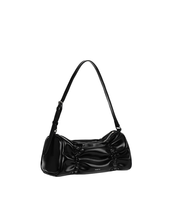 Stand Oil Pleats Bag — Glossy Tote — Black