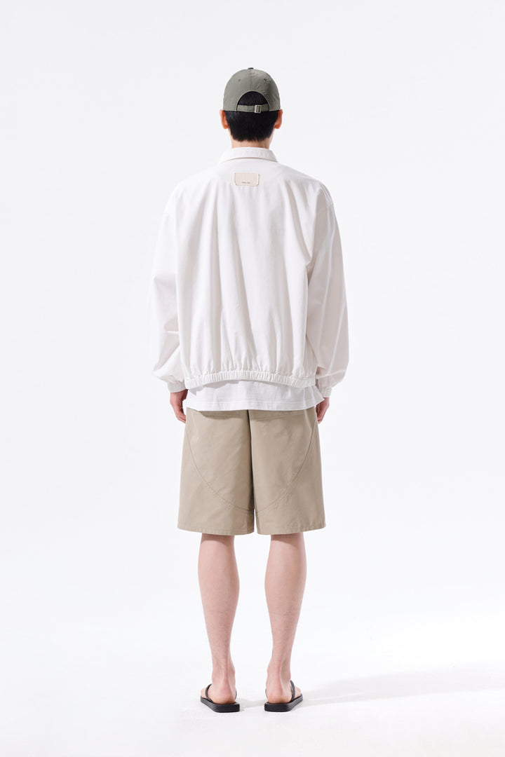 Matin Kim Small Logo Cotton Zip Up Jumper — White