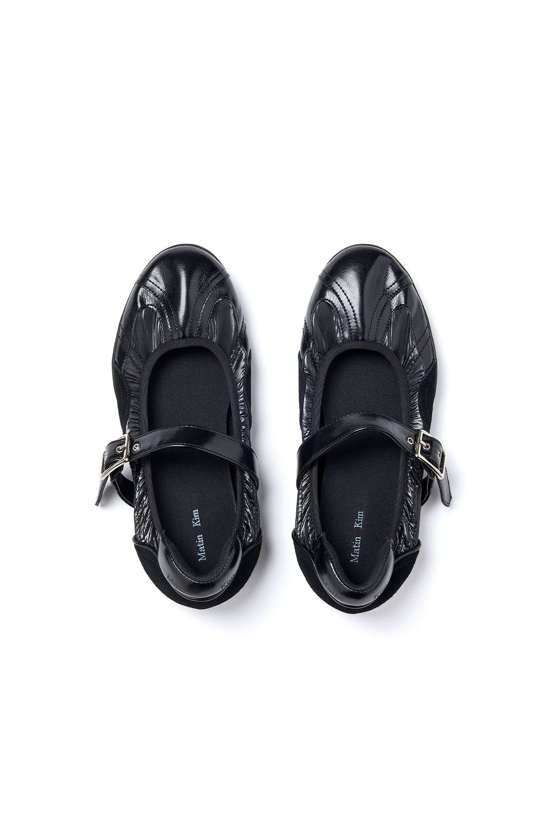 Matin Kim Shirring Point Round Mary Jane — Black