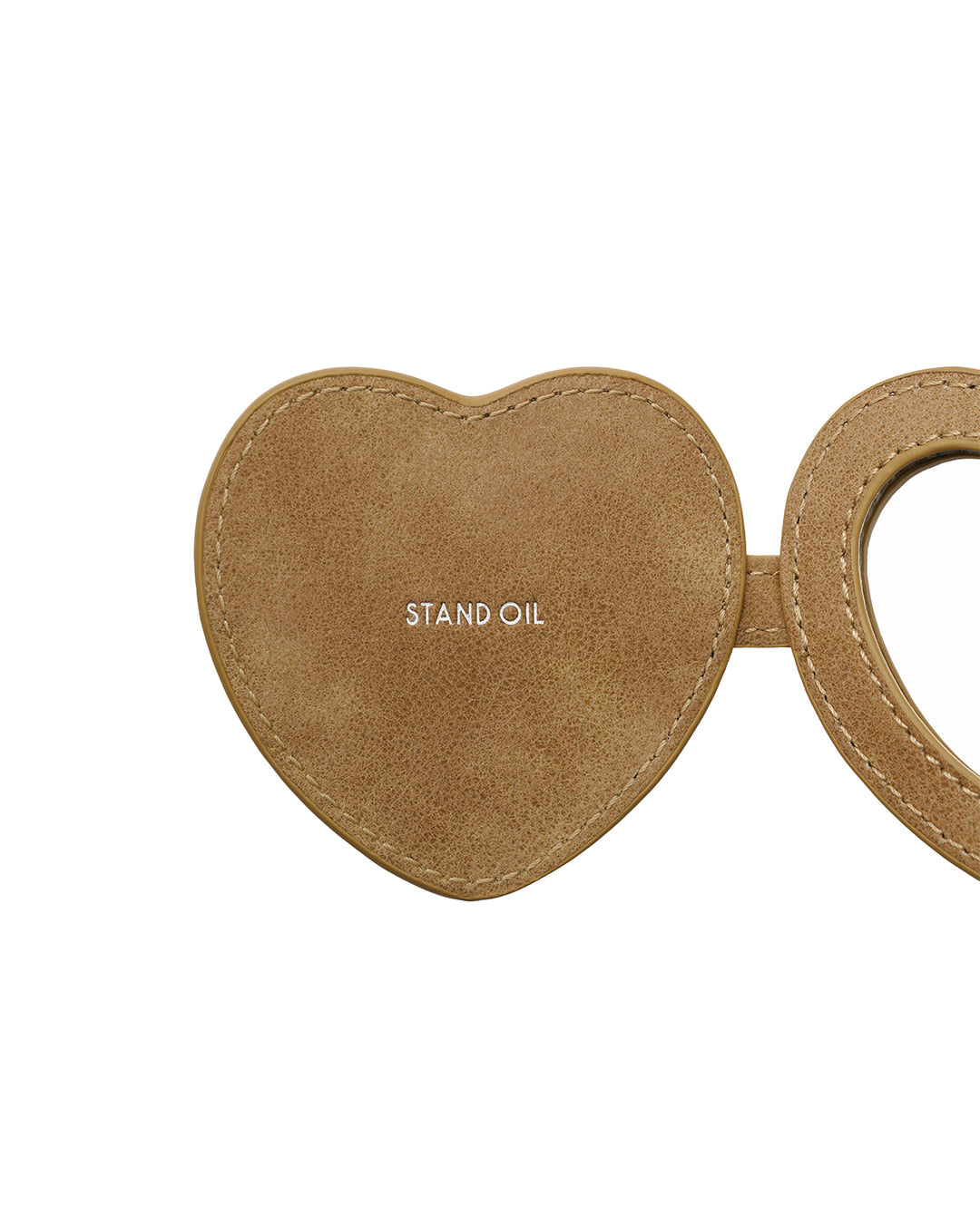 Stand Oil Belted Mirror Keyring — Camel