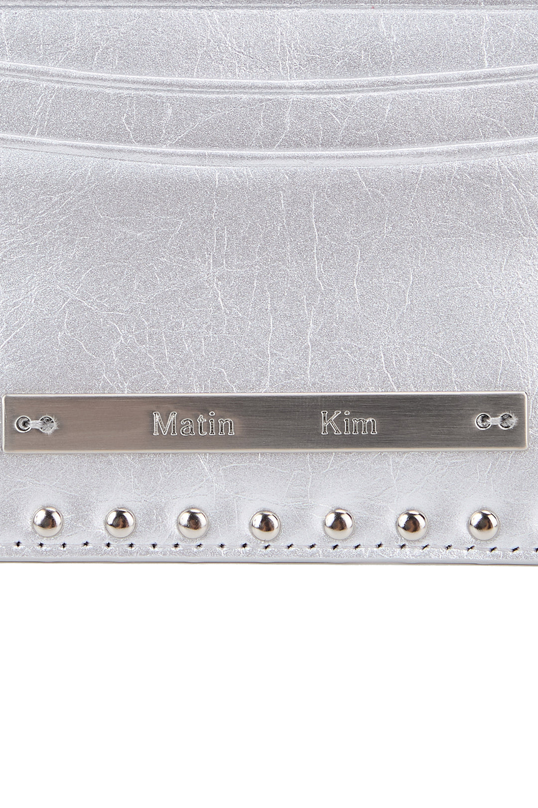 Matin Kim Western Stud Card Wallet — Silver