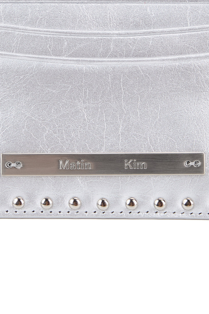 Matin Kim Western Stud Card Wallet — Silver