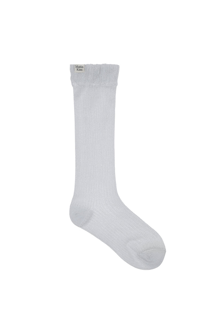 GLOW SHEER CREW SOCKS — Light Grey