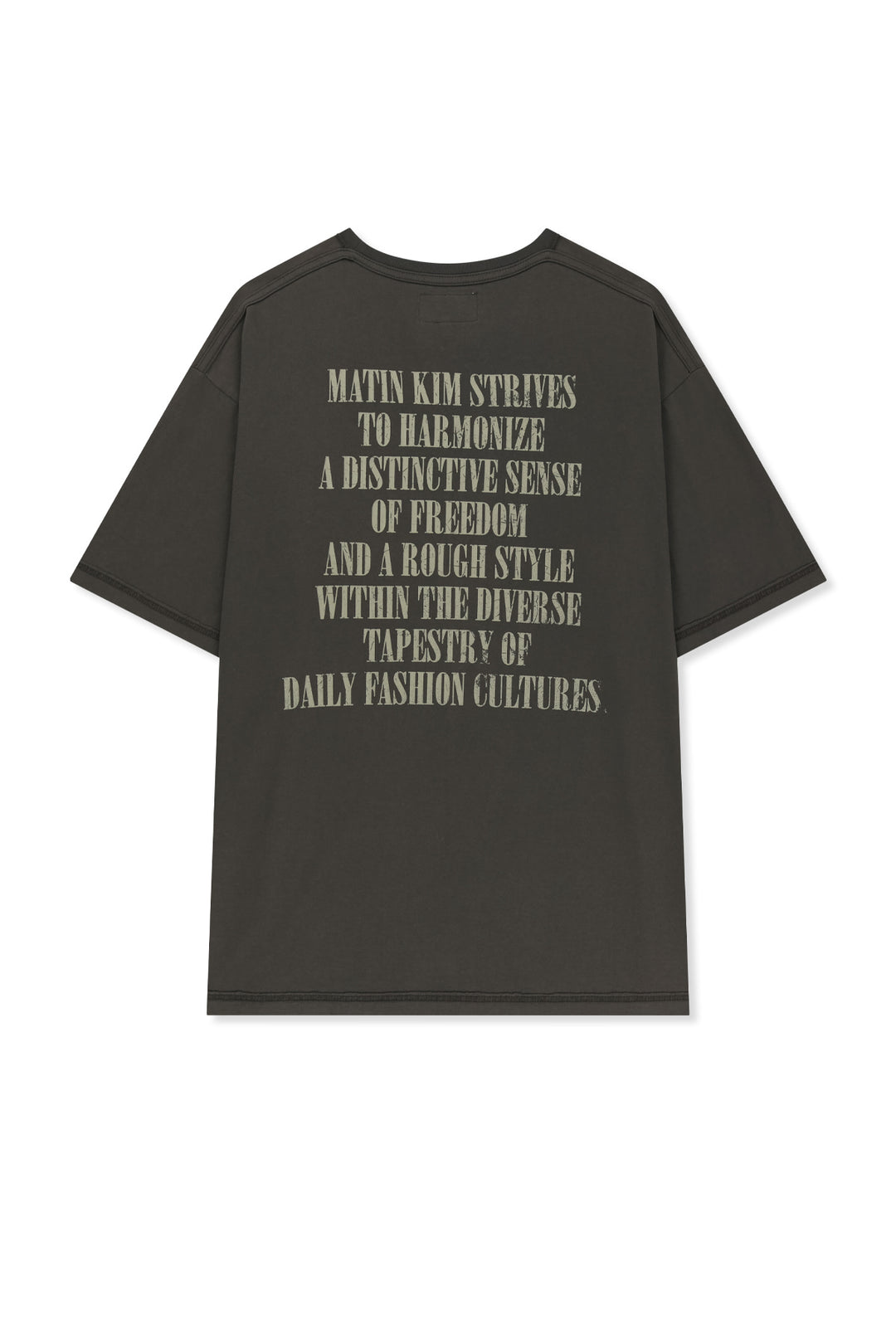 Matin Kim Vintage Lettering Graffiti Top — Charcoal