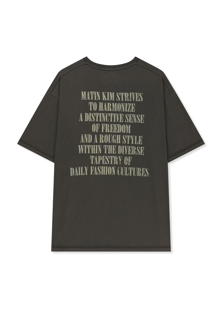 Matin Kim Vintage Lettering Graffiti Top — Charcoal