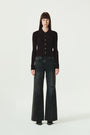 KIMMATIN Slit Point Flare Denim — Navy blue