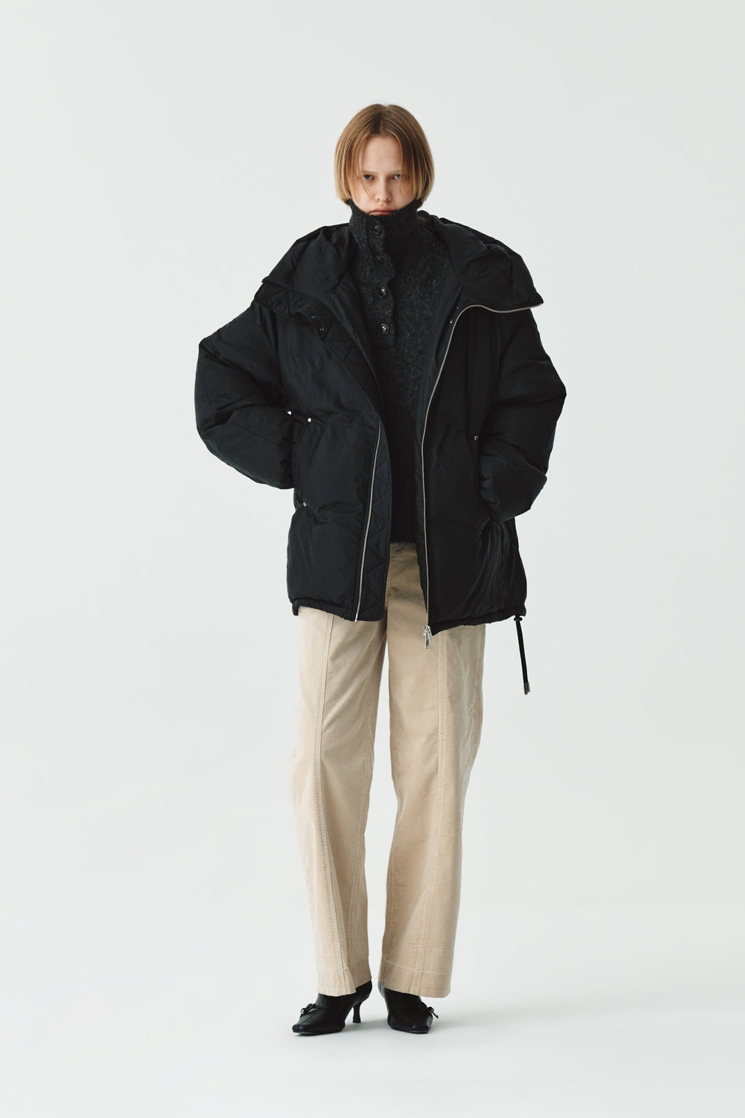 KIMMATIN Logo Padded Goose Down Jumper — Black