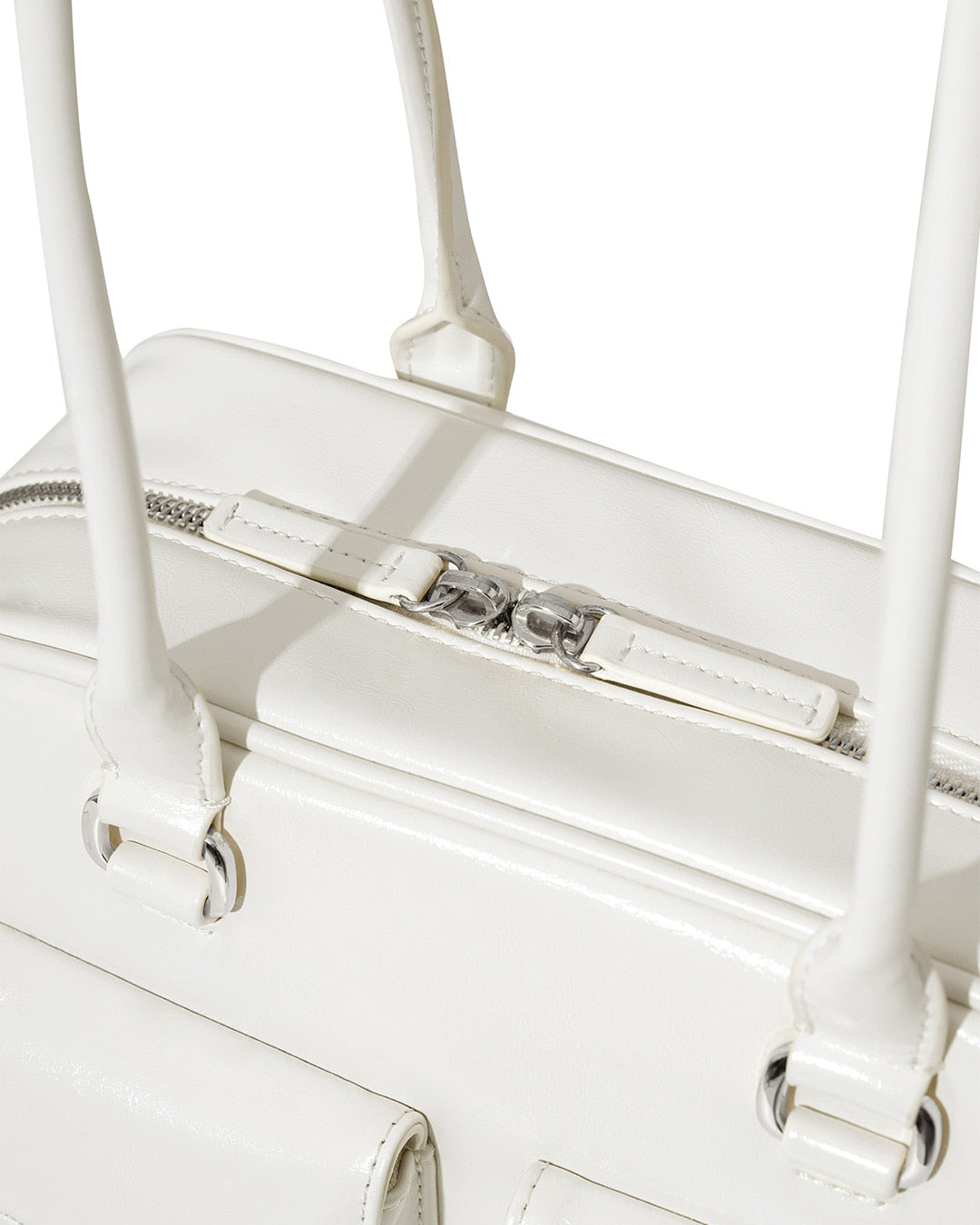 Stand Oil Chubby Bag — Quilted Bowling Crossbody — White