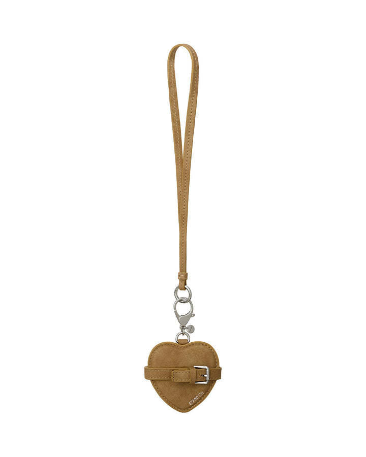 Stand Oil Belted Mirror Keyring — Camel