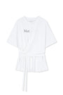 Matin Kim Tie Detail Draped Logo Top — White