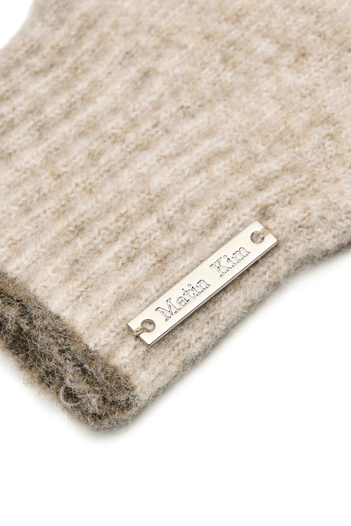 Matin Kim Boucle Knit Gloves — Beige
