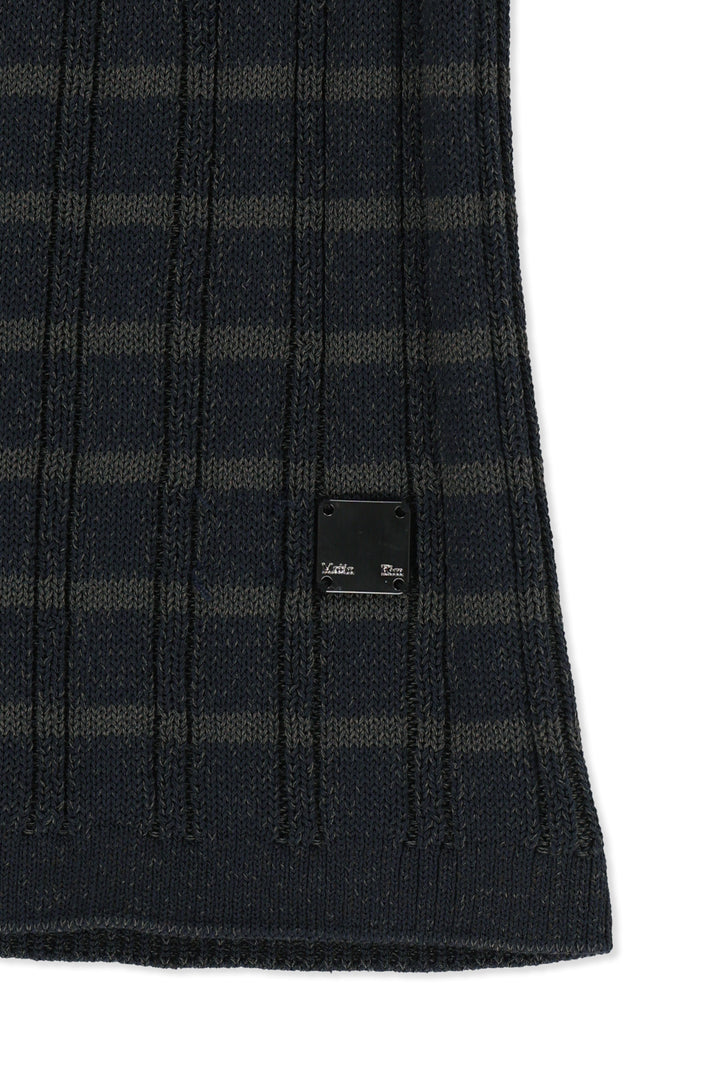 Matin Kim Stripe Knit Tube Top — Navy blue