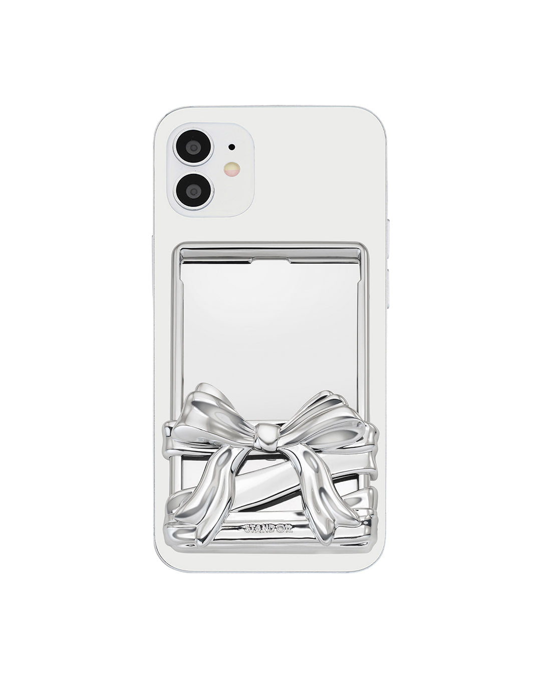 Stand Oil Bow Card Holder — MagSafe — Silver