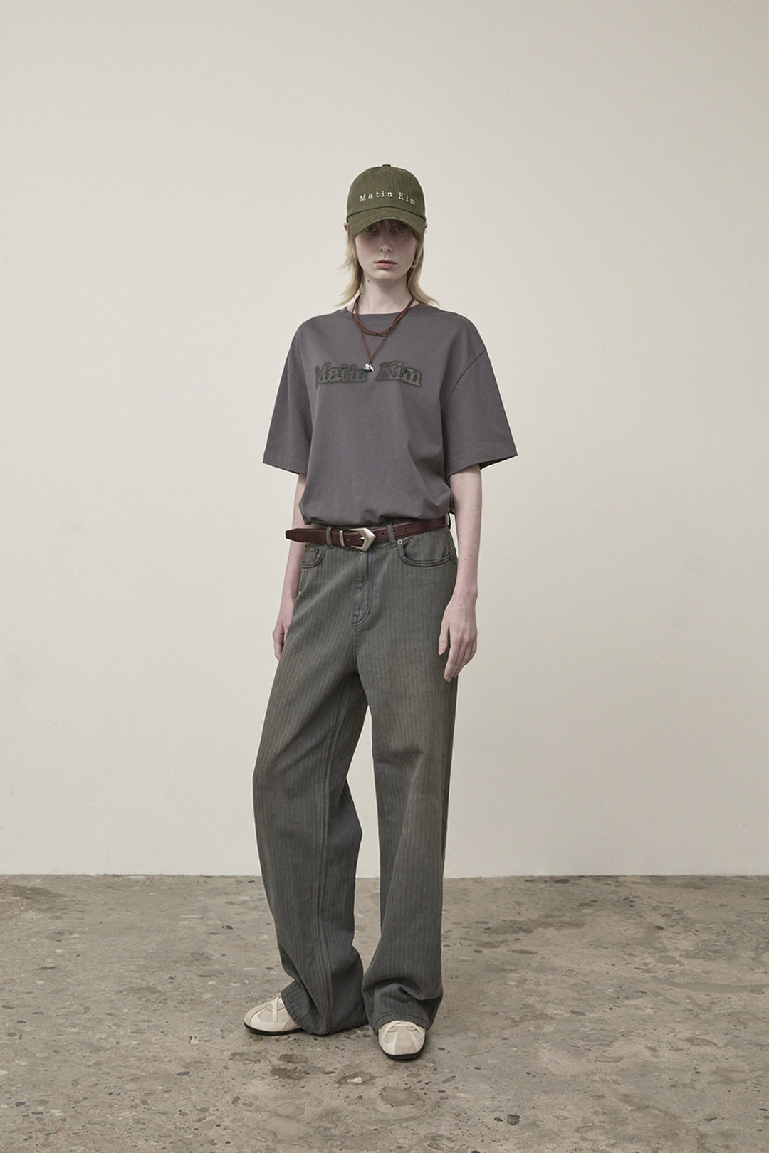 Matin Kim Vintage Logo Graphic Top — Charcoal
