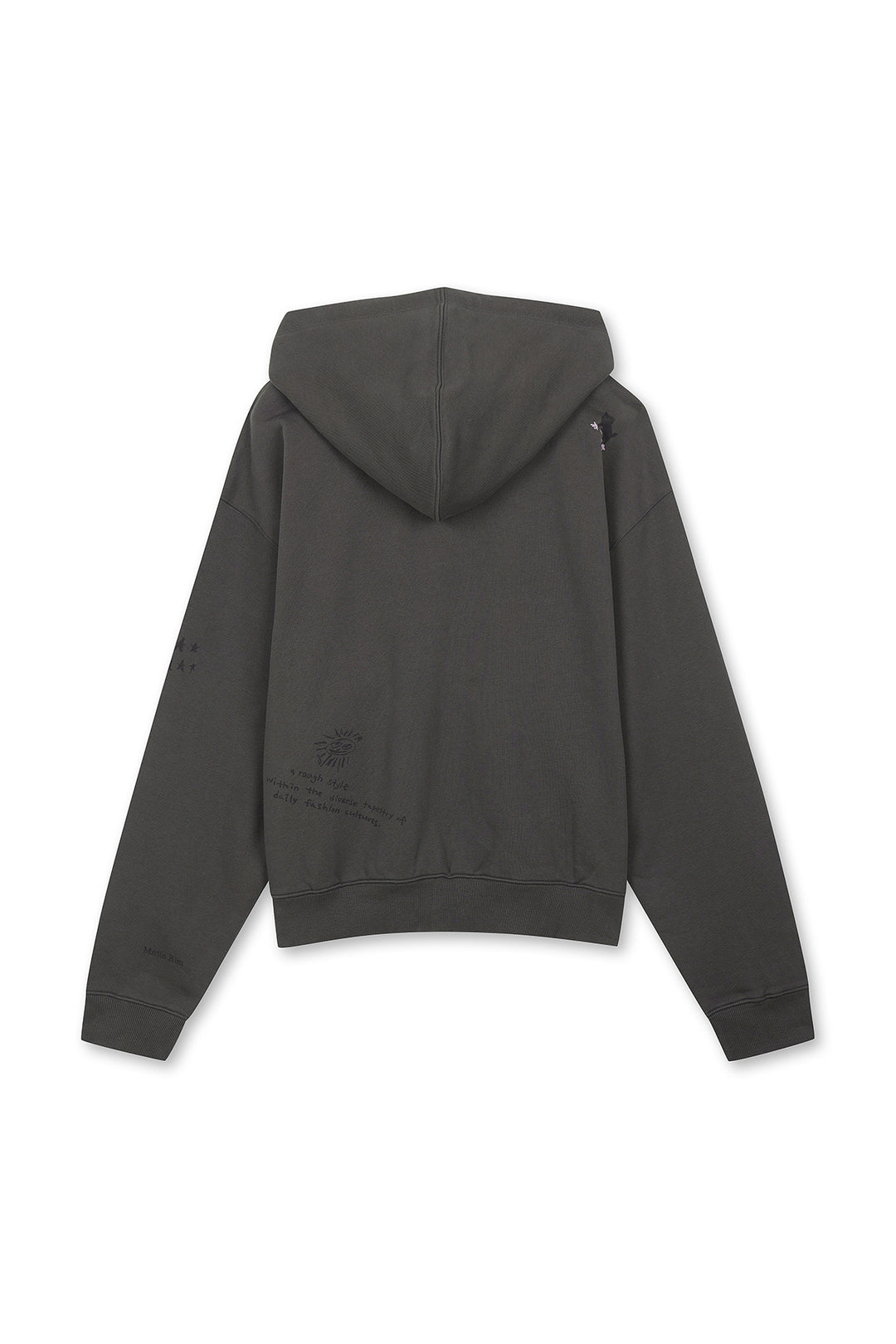Matin Kim Graffiti Artwork Hoody Zip Up — Charcoal