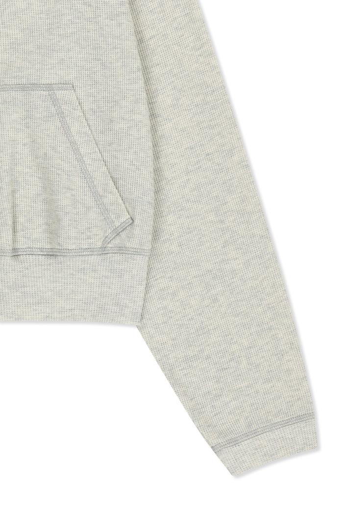 Matin Kim Sketch Graffiti Waffle Zip Hoodie — Beige