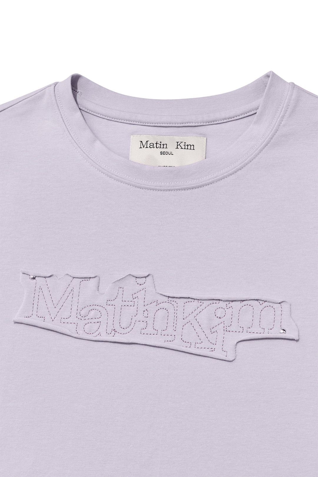 Matin Kim Appliqué Logo Patch Top in Lilac